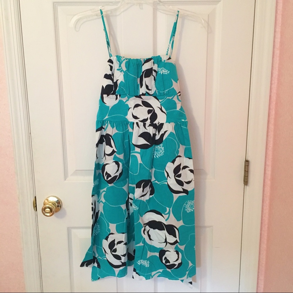 Aqua Flowered Dress